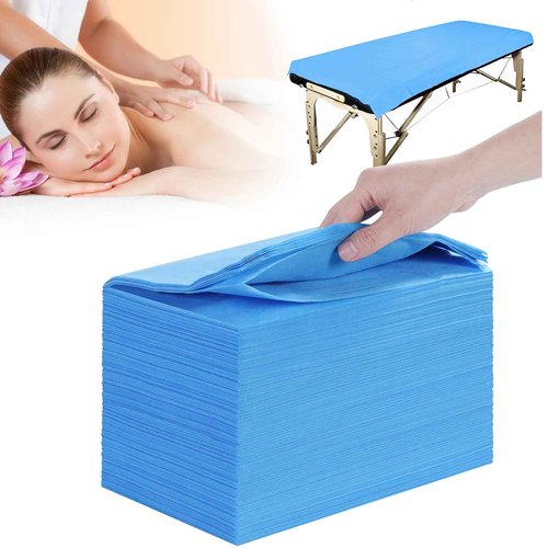 MVSUTA 200PCS Blue Disposable Bed Sheets 31" x 71" Massage Table Sheets Non Woven Fabric SPA Bed Cover Breathable for Massage Beauty Tattoos