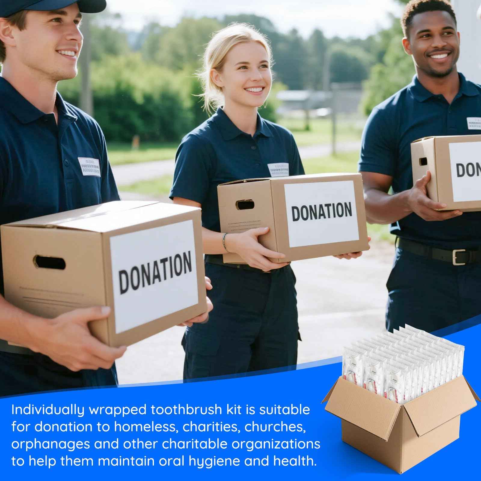 LLHQAMT Travel Toothbrush Kit, Hygiene Kit Comes in A Double Sealed Individual Package, Personal Hygiene Kit for Hotel, Camping, Home and Travel (50 Set)