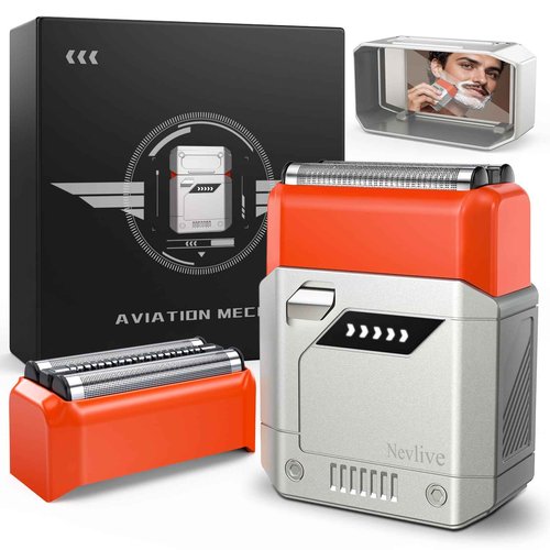 Foil Shaver, Compact Electric Razor for Men, USB-C Rechargeable, Waterproof & Cordless Face Shaver with Travel Case – Portable Grooming Kit for Travel & Daily Use