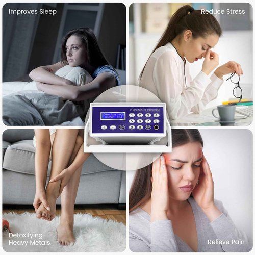 Lecaung Ionic Foot Bath Detox Machine, Foot Spa Mchine for Home Use, Ionic Detox Foot Bath System, Include Collapsible Basin, Far Infrared Belt, Wrist Strap, Perfect for Seniors