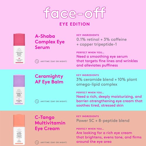 Drunk Elephant A-Shaba Complex Eye Serum - 15 ml/.5 fl oz - .1% Retinol Eye Cream - Clean Clinical Skincare - Cruelty-Free - Dermatologist-Tested - Free of Essential Oils, Silicones, and Fragrance