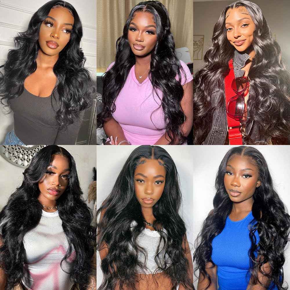 Gotcosy 14A Body Wave Bundles Human Hair 16 18 20 22 Inch 100% Brazilian Virgin Real Raw Human Hair Bundles Body Wave Thick Weave Natural Color (16 18 20 22 Inch)