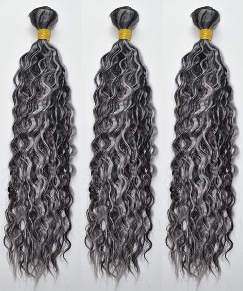 Luxvogue Bundles Human Hair 14 16 18 Inch Jerry Curly P4/GREY Human Hair Bundles 11A Unprocessed Brazilian Virgin Hair Quick Weave for Black Women