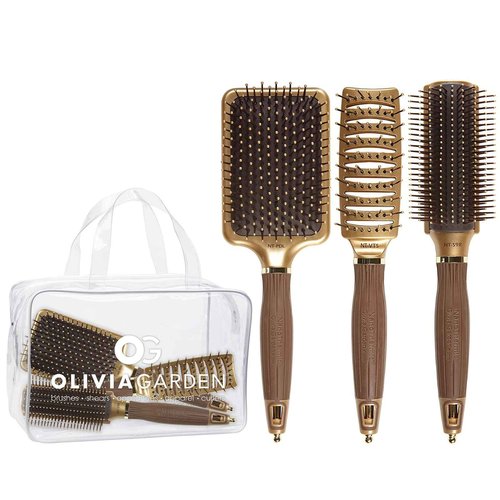 Olivia Garden Ceramic + Ion Nano Thermic Styler 3-PC Bag (S9R, VTS, PDL)