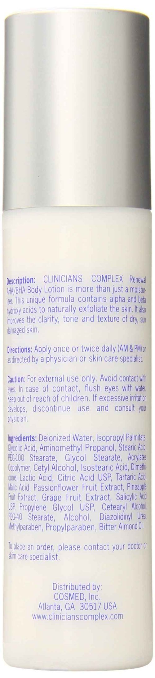 Clinicians Complex Renewal AHA/BHA Body Lotion, 7.25 Ounce