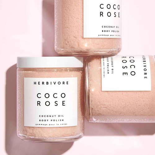 HERBIVORE Coco Rose Exfoliating Body Scrub + In-Shower Moisturizer with Coconut Oil, Shea Butter + Pink Clay for Softer, Smoother Skin | Vegan, Plant-Based, Cruelty-Free, 237 mL / 8 oz (2-pack)
