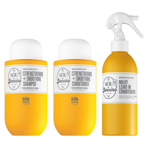 Sol de Janeiro Damage Repair Shampoo, Conditioner, Leave-In Conditioner Set