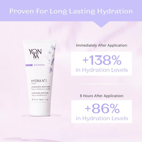 Yon-Ka Hydra No. 1 Creme (50ml) Anti-Aging Face Moisturizer, Hydrate Dry Skin with Hyaluronic Acid and Vitamin C, Rich Daily Cream to Restore Youthful Radiance, Paraben-Free