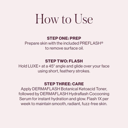 DERMAFLASH LUXE+ Sonic Dermaplaning Tool for Face Peach Fuzz Removal, Anti-Aging and Exfoliation, Icy Pink
