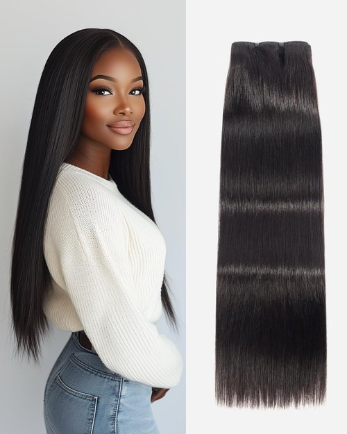 Megalook Hair 15A Human Hair Bundles Straight Bundles Human Hair 100% Raw Vietnamese Bundle Natural Black Color Long Service Life 18 Inch