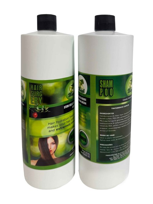 Cirugia Capilar De Celulas Madres De Manzana Con Argan (32 oz + Shampoo) Alisado Perfecto Y natural. (32oz)