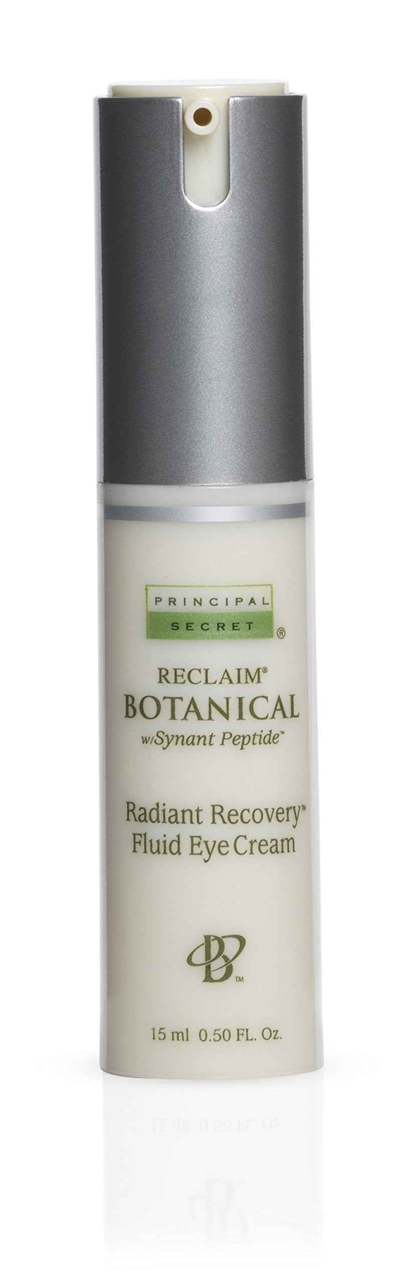 Principal Secret reclaim BOTANICAL Anti-Aging Radiant Recovery Fluid Eye Cream Plant Based Retinol, Argireline, Squalane, Peptides, Ceramides Hyaluronic Acid for Dark Circles & Wrinkles 0.5oz