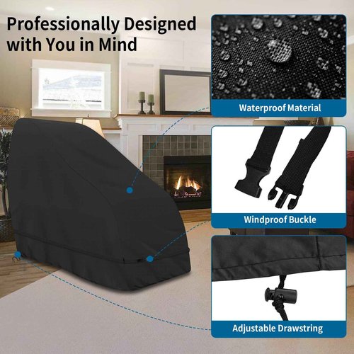 Roasivi Massage Chair Cover Waterproof Massage Chair Full Body Protector Zero Gravity Armchair Cover 420D Oxford Fabric with Drawstring and Buckle 63"L x 39.5"W x 55.5"H Black