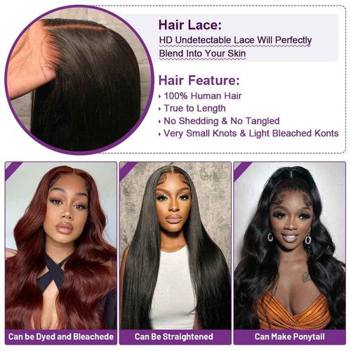 Uonoco Glueless Wigs Human Hair Pre Plucked Pre Cut Closure Wigs Human Hair