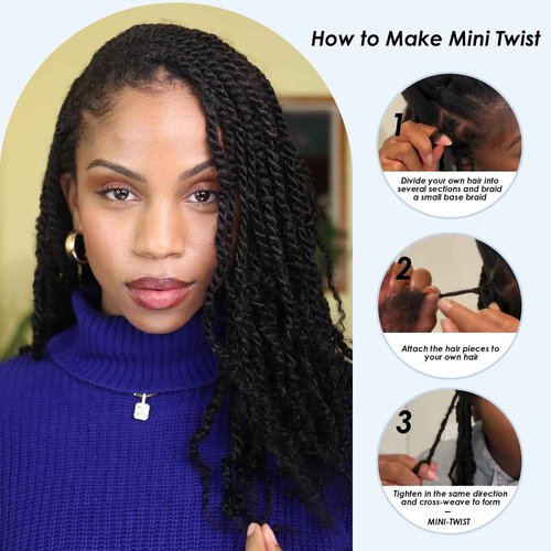 Afro Kinkys Bulk Human Hair,18 Inch 50g/Pack Afro Kinky-Curly Human Hair Bulk for Mini Twist, 4C Bulk Human Braiding Hair For Micro,Crochet,Repair, Dreadlocks,Locs Extensions
