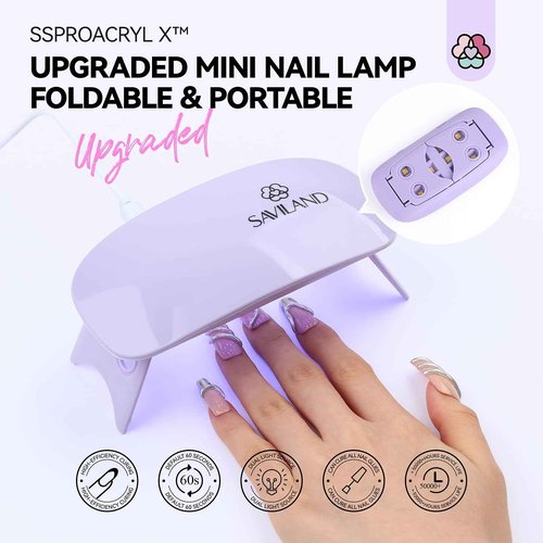 SAVILAND Acrylic Nail Kit with Drill & U V Light: Professional All-in-1 Nails Kit for Beginner with Everything Acrylic Powder & 240 ml Liquid Gel Polish Set Essential Oil Home Use