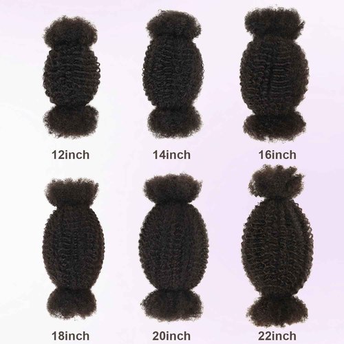 Afro Kinkys Bulk Human Hair Kinky-Curly 100% Real Human Hair for Twist, Braiding, Dreadlocks & Sister Locs, Natural Soft Pre Fluffed, Can Be Dyed Bleached (#1B Natural Black, 20 Inch)