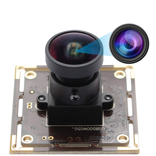 5MP HD 1944P Webcam 170 Degree Fisheye USB Camera Module with Aptina 1/2.5 MI5100 CMOS Sensor Webcamera Mini Industrial Web Cam,Plug&Play Support USB 2.0 OTG UVC