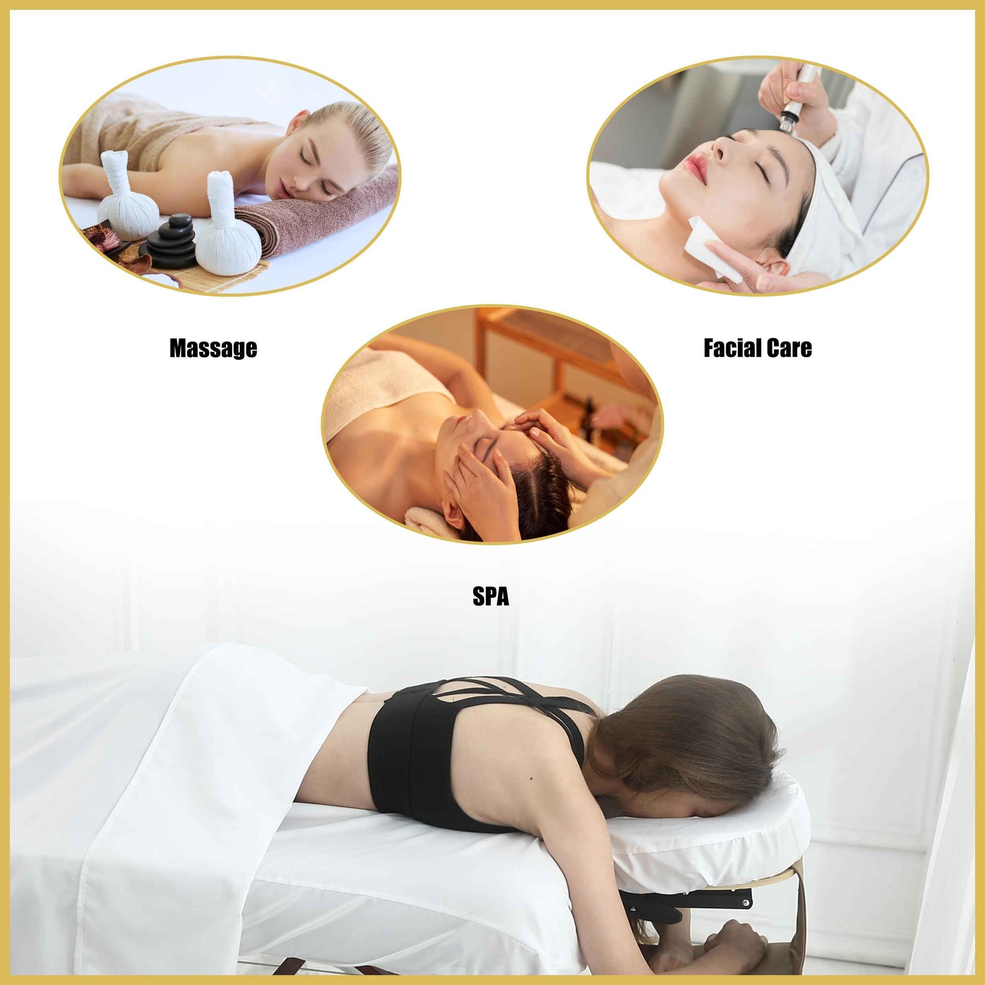 4 Sets Microfiber Massage Table Sheet Sets 3 Pcs Massage Bed Cover Soft Wrinkle Free Includes Massage Fitted Sheet,Massage Sheets and Face Cradle Cover for SPA Beauty Salon Tattoos (White)