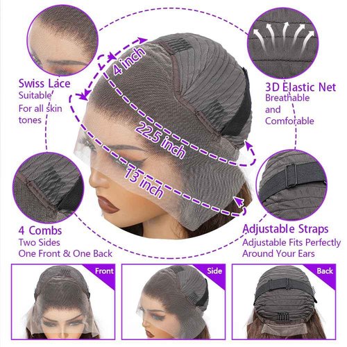 HOISAKA Chocolate Brown Lace Front Wig Human Hair Pre Plucked 13x4 Body Wave Lace Front Wigs Human Hair 28inch 250% Density Hd Lace Frontal Wigs For Blcak Women Colored #4