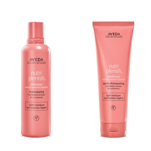 Aveda Nutriplenish Light Moisture Shampoo & Conditioner Duo | for Normal to Dry Hair | Organic Pomegranate Oil, Coconut Oil, Mango Butter | 8.5 Fl Oz