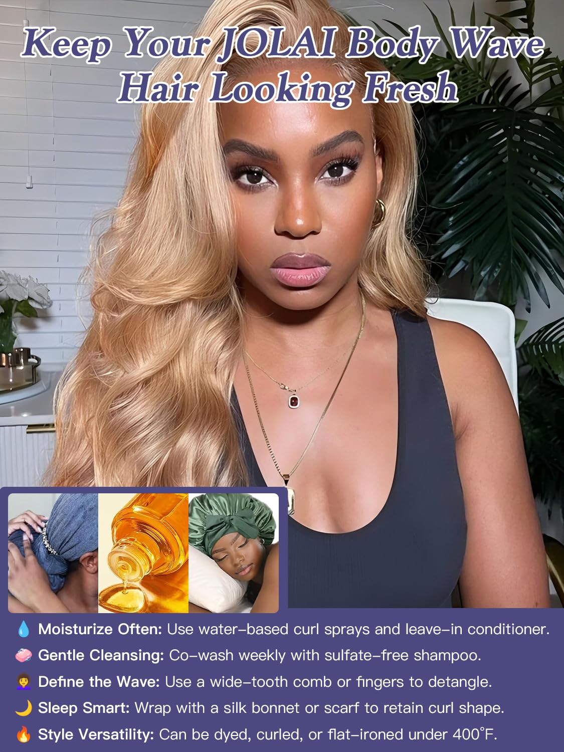 Honey Blonde Bundles Human Hair 10 12 14 Inch, Color 27 Golden Ash Blonde Body Wave Bundles Sew In Weave Tracks, Loose Wavy 100% Unprocessed Brazilian Raw Virgin Hair, Double Weft 3 Bundles Color #27