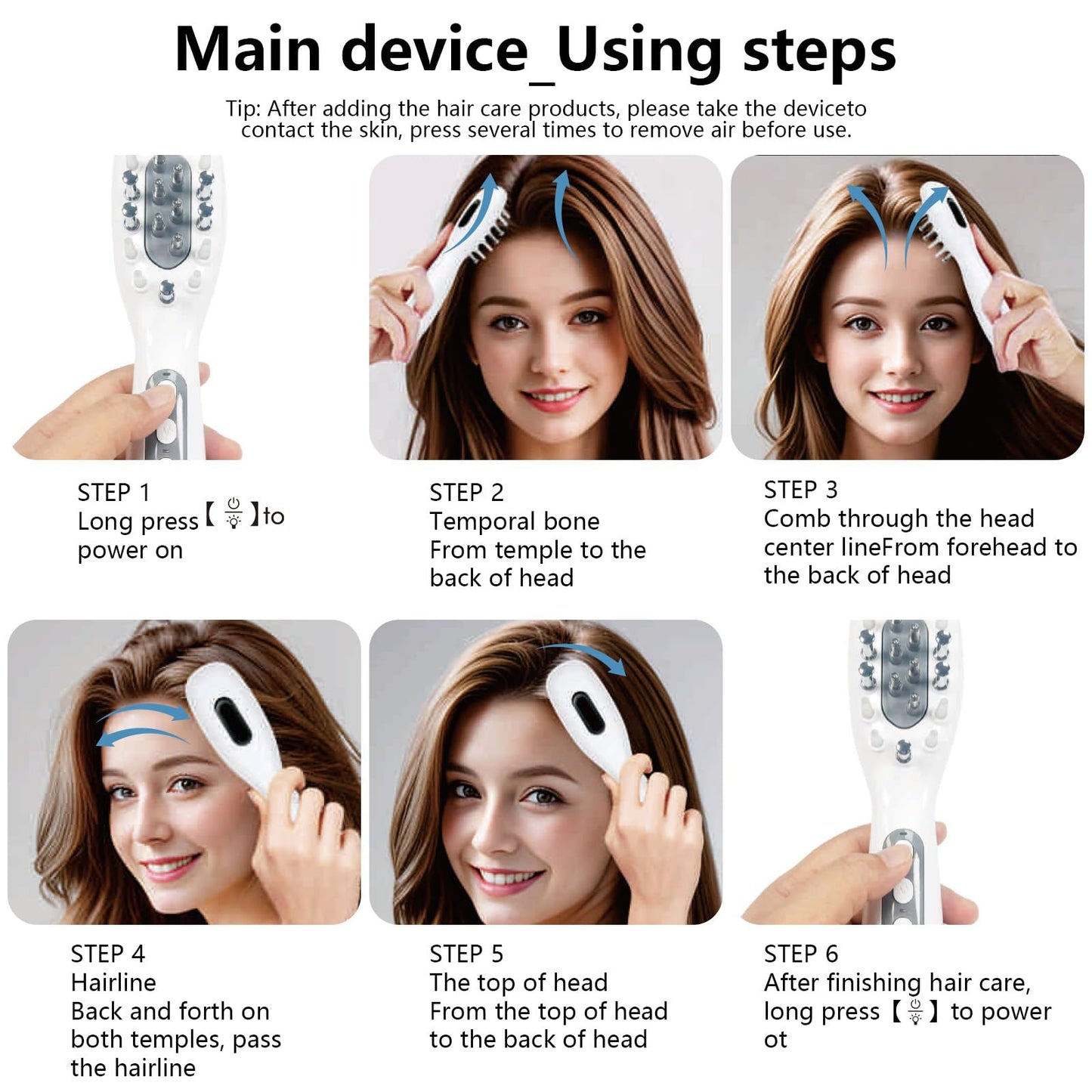 Laser Therapy Hair Growth Comb, Red Light Therapy for Hair Growth, Therapy brush, therabrush for hair growth