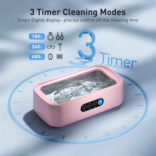 WINTERCRUSH Ultrasonic Denture Cleaner: Deep Cleaning Machine for False Teeth & Retainers- 650ML Stainless Steel Tank-3 Timer Settings