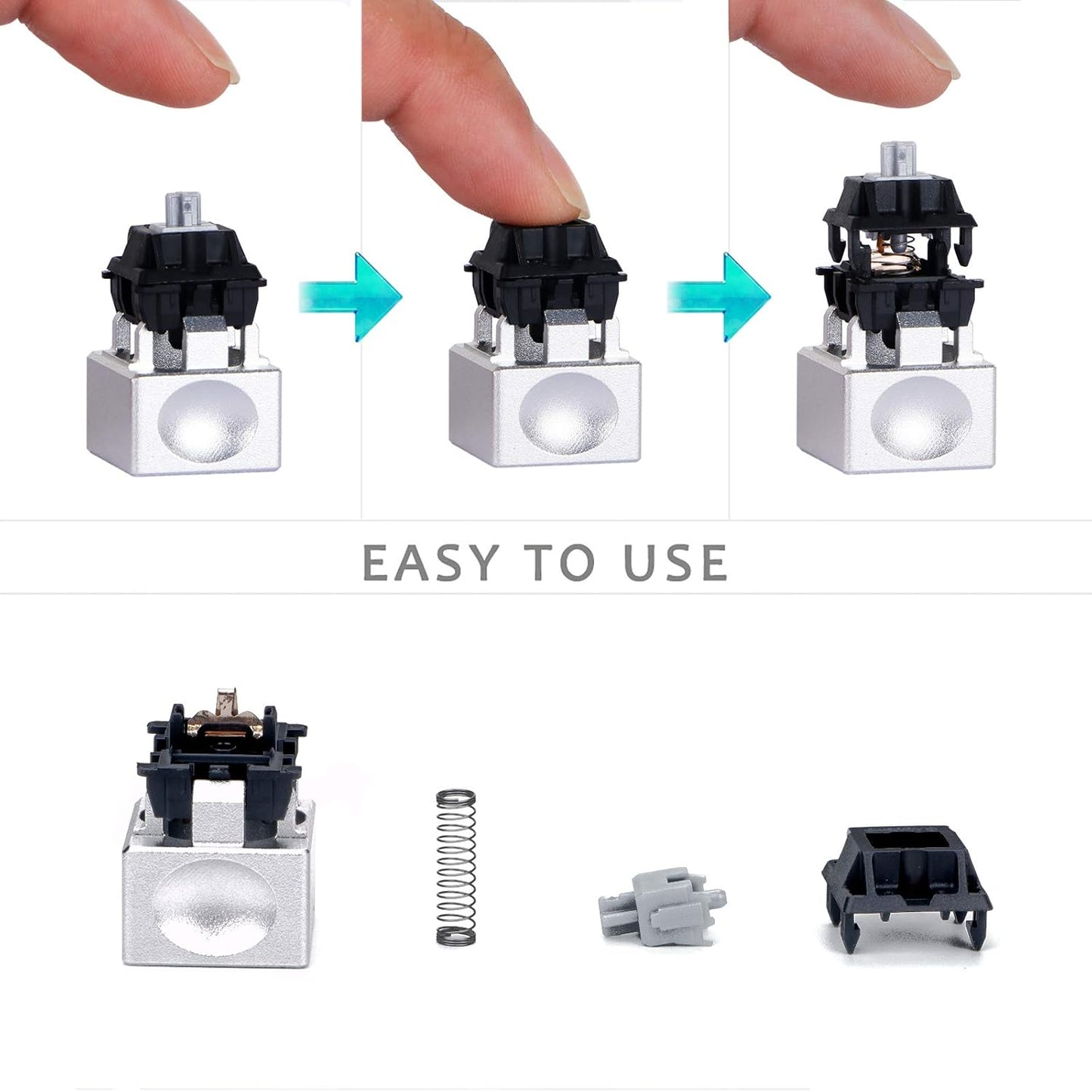 Aluminum Alloy Switch Opener with Keycap Puller for Cherry MX Switches – Orange