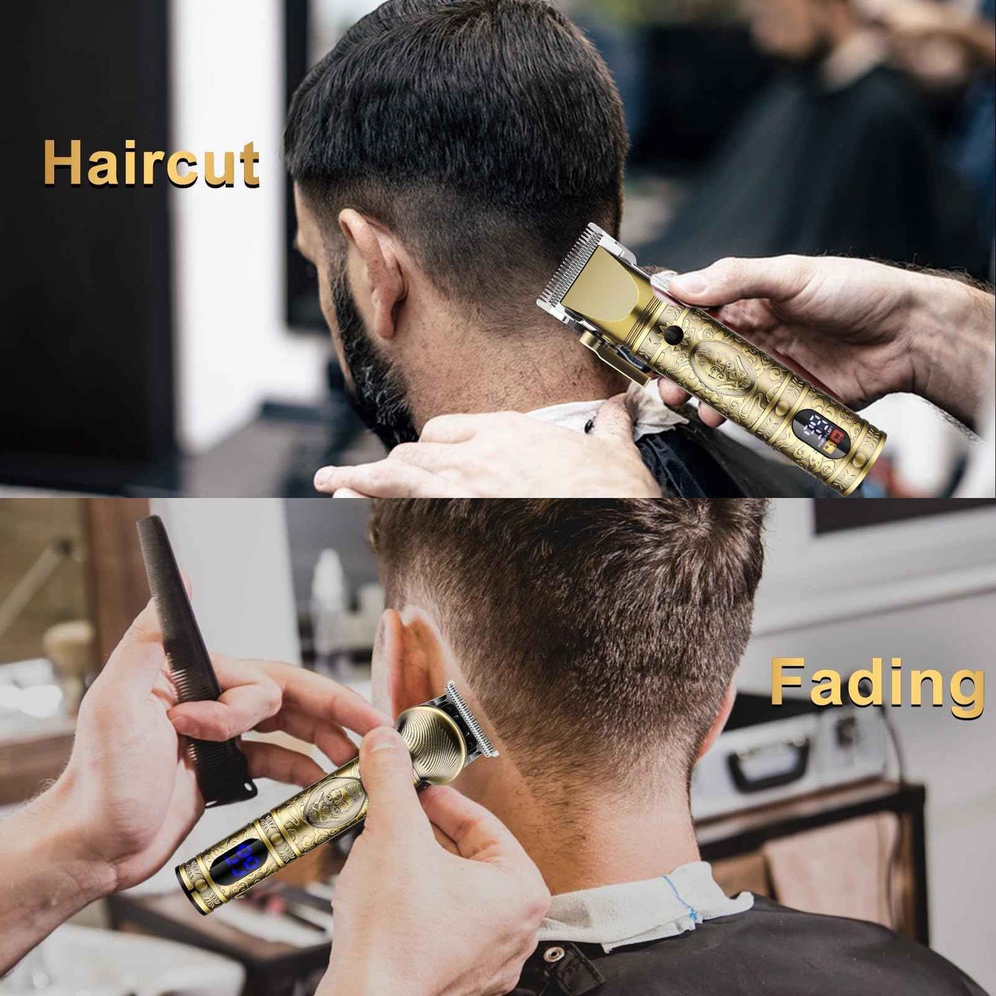 GSKY Hair Clippers for Men Professional, Cordless Clippers for Hair Cutting, Mens Hair Clippers and Trimmer Kit for Barber with LED Display