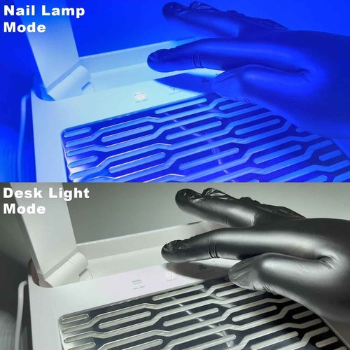 Nail Dust Collector with Nail Lamp and Manicure Light, Professional AONOLOVO Nail Fan Vacuum Dust Collector Extractor Machine for Acrylic Dip Nails Removal, NDC6