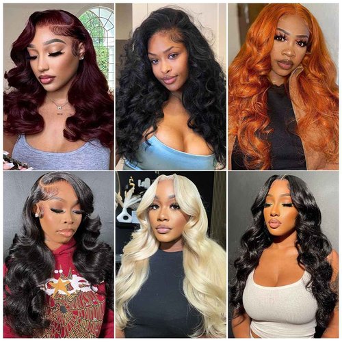 FASCARA 13x4 Body Wave Lace Front Wigs Human Hair For Women HD Transparent Lace Frontal Wigs Human Hair Pre Plucked With Baby Hair 180% Density 9A Glueless Natural Black 22 inch