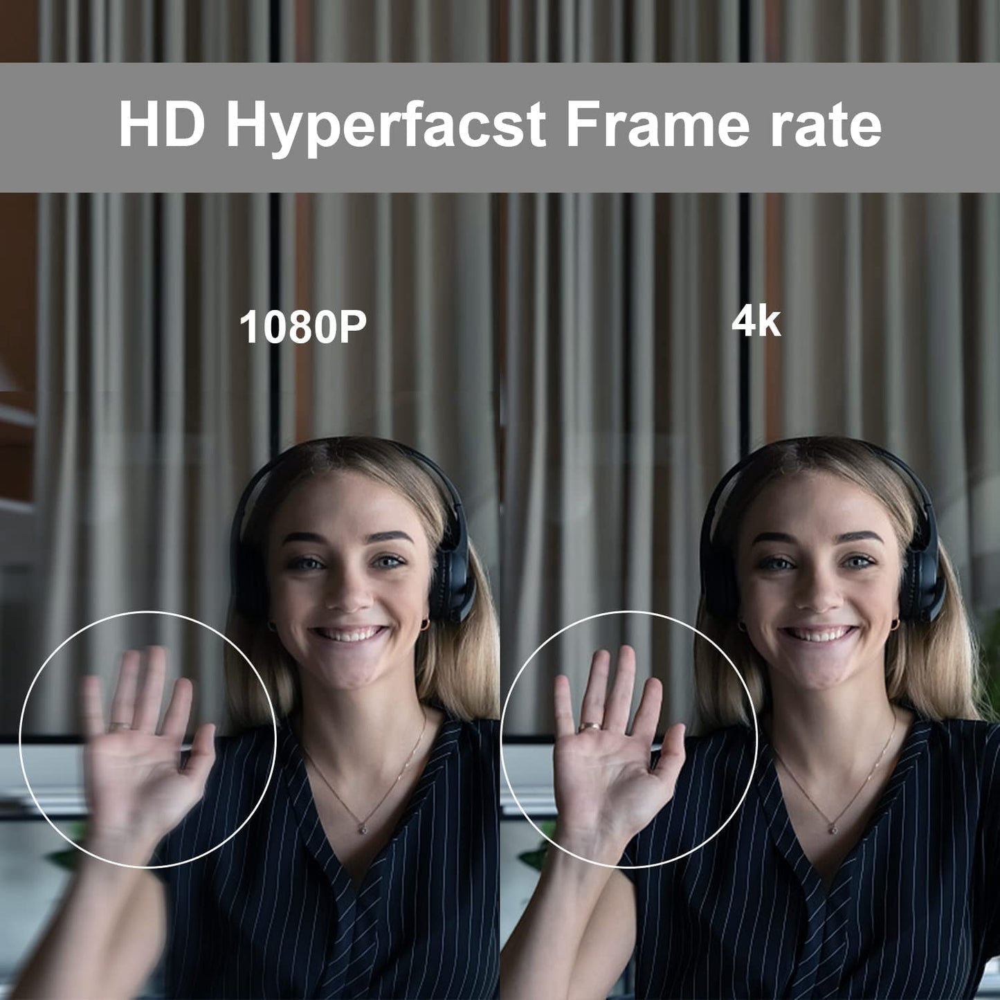 4K Webcam Conference Call TV Room Web Camera with Dual Microphones &Speaker, | All-in-One USB Video Camera, 116° Wide Angle, AI Auto Framing | Compatible with Zoom, OBS