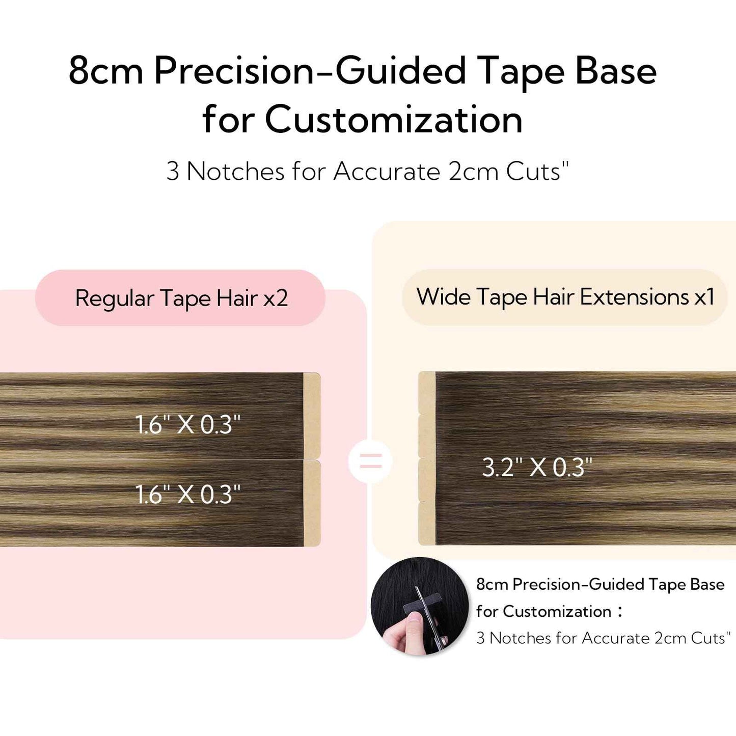 HOTBANANA Wide Tape in Hair Extensions Human Hair, DIY Cut Tape in weft hair extensions，20inch 100g 20pcs Chocolate Brown Mixed Caramel Blonde Balayage Straight Style