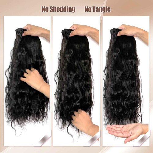 Lynch 15A Body Wave Bundles Human Hair, 14 16 18 Inch Real 100% Unprocessed Raw Cambodian Hair 3 Bundles, Plush Thick Cambodian Virgin Hair 105 Gram Per Bundle Natural Black For Woman