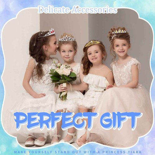 Jexine 32 Pieces Girls Princess Crown Girls Tiara Colorful Crystal Rhinestone Headpiece Glitter Crown Headband Princess Hair Accessories for Wedding Prom Costume Birthday Party