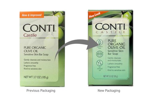 Conti Castile Pure Organic Olive Oil Sensitive Skin Bar Soap, Paraben Free, Fragrance Free, 3.5 oz