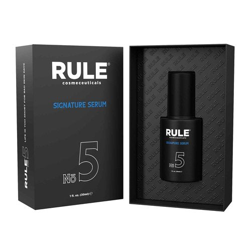 RULE No.5 Vitamin C Face Serum for Men with Hyaluronic Acid, Caviar & Niacinamide, Signature Anti-Aging Antioxidant Serum for Face Fine Lines, Wrinkles, Dark Spots, Brightening Skin, 30 mL