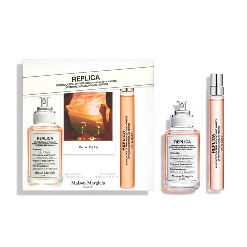 Maison Margiela - Replica - On a Date Eau de Toilette Set - Floral Fragrance - With Patchouli, Rose, & Black Current Accords - 1 Fl Oz & 0.3 Fl Oz Travel Size