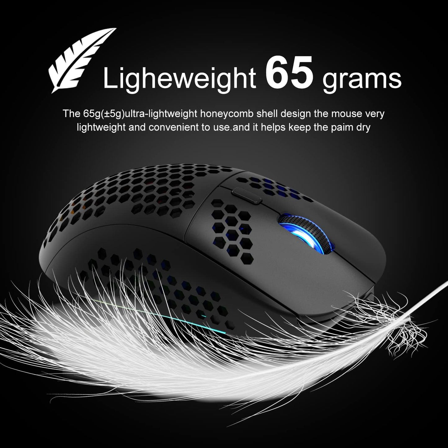 60% Gaming Keyboard and Mouse Combo Small Mini RGB Backlight Mechanical Feeling and Mechanical RGB 6400 DPI Honeycomb Optical Mouse,Gaming Mouse pad for Gamers and Typists Black