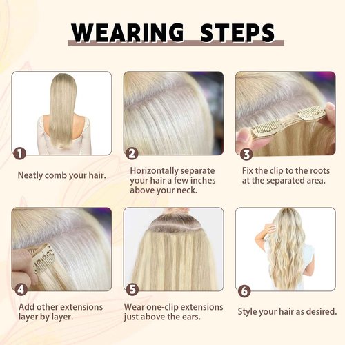 Sassina Invisible Clip ins Real Human Hair Extensions Golden Blonde to Medium Blonde Thick Straight Human Hair Extensions Clip ins 20 Inch Natural Clip in Extensions 8 Pcs 120 Grams #P16/22