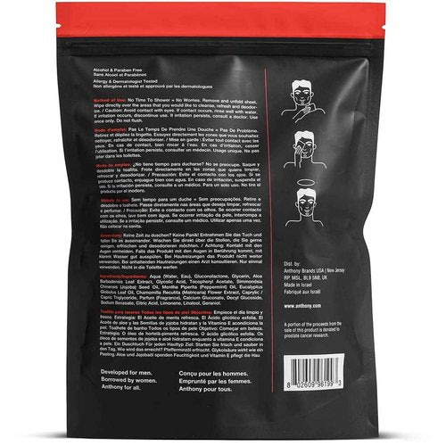 Anthony No Sweat Body Defense and Shower Sheets Bundle, Anti-Chafe Talc Free Cream To Powder Lotion, 16 Fl Oz, and Pack Of 12 Shower Sheets