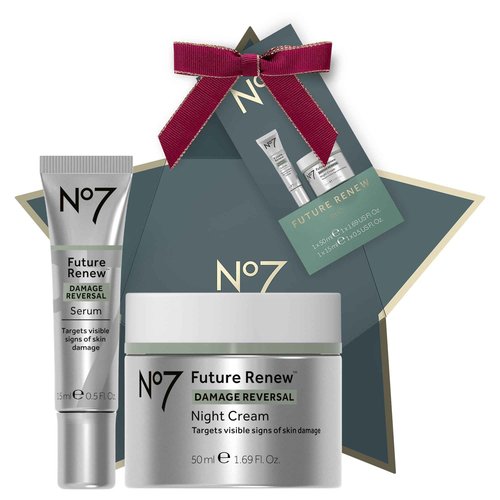 No7 Future Renew Duo - Includes Future Renew Face Serum (15ml) & Future Renew Night Cream (50ml) - Peptide Technology to Reverse Visible Signs of Damaged Skin (2 Count)