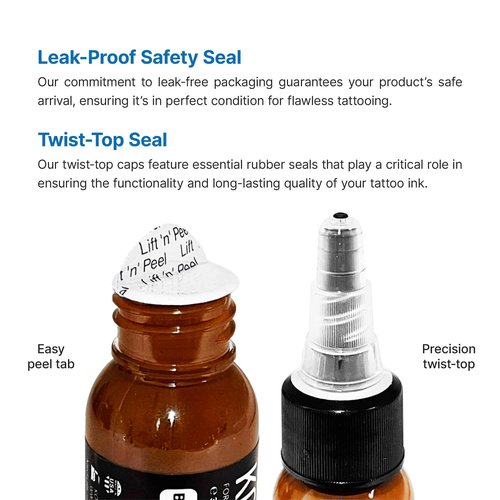 Kokkai Sumi Tattoo Ink, Premium Quality, Precision Medium Viscosity, Rich Hue, Quick Healing, Acrylic-Free, Water-Based, Ready-to-Use Ink for Precision Tattooing (12 Color Pack, 1 oz)