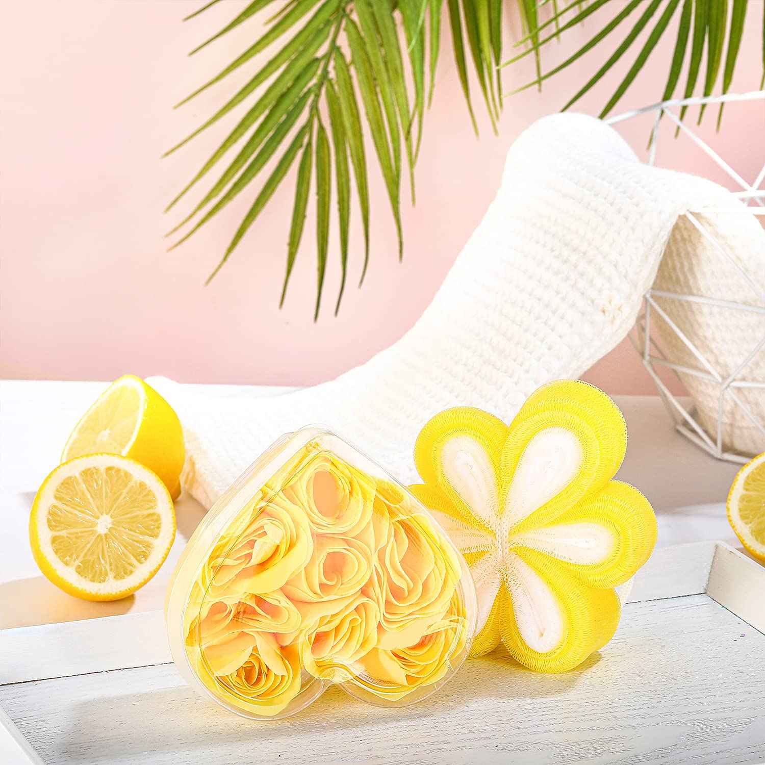 Green Canyon Spa Lemon Scent Home Bath Gift Sets in Tote Bag - 10 Pcs Spa Kit for Women for Valentine's Day, Mother's Day, Birthday