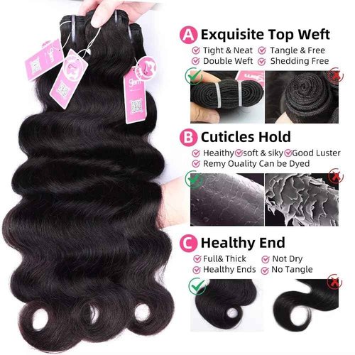 MSGEM 15A Body Wave Bundles Human Hair Brazilian Body Wave Human Hair Weave 1 bundle 28 Inch 100% Unprocessed Virgin Human Hair Extensions for Black Women Natural Color