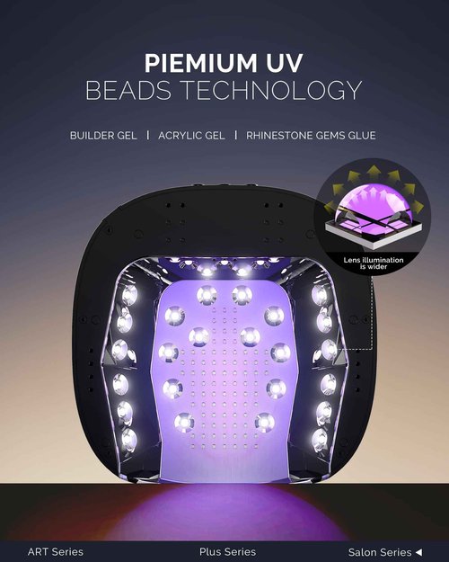 MelodySusie Professional Metal Base UV Nail Lamp, S-Pro27T Fast Curing Nail Dryer with 3 Timers & Smart Sensor for Salon Cures All Gels, Especially Hard, Extension, Acrylic & Chrome Gel Polishes