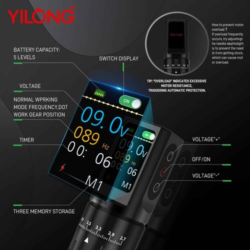 Wireless Tattoo Gun Kit for Beginners – Rotary Tattoo Pen with 1200mAh Battery, Touch Button LED Smart Display, Adjustable 6-Stroke Length with Tattoo Needles Cartridges Tattoo Kit for Artists