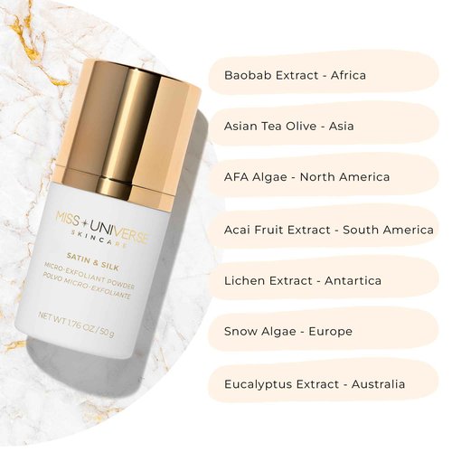 Miss Universe Skincare Satin and Silk Exfoliating Cleanser 1.76 oz, Hydrating Facial Cleanser for Women and MenFacial Skin Care Product with Bamboo Beads, Exfoliating Face Wash for Women and Men
