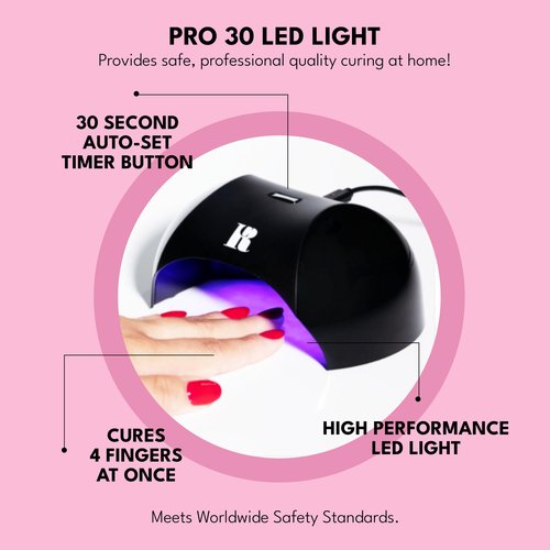 RC Red Carpet Manicure Fortify & Protect - Complete Gel Nail System with LED Light for 21-Day Long-Lasting, Chip-Free Nails, Professional and Easy Application (Fortify & Protect Pro Kit)